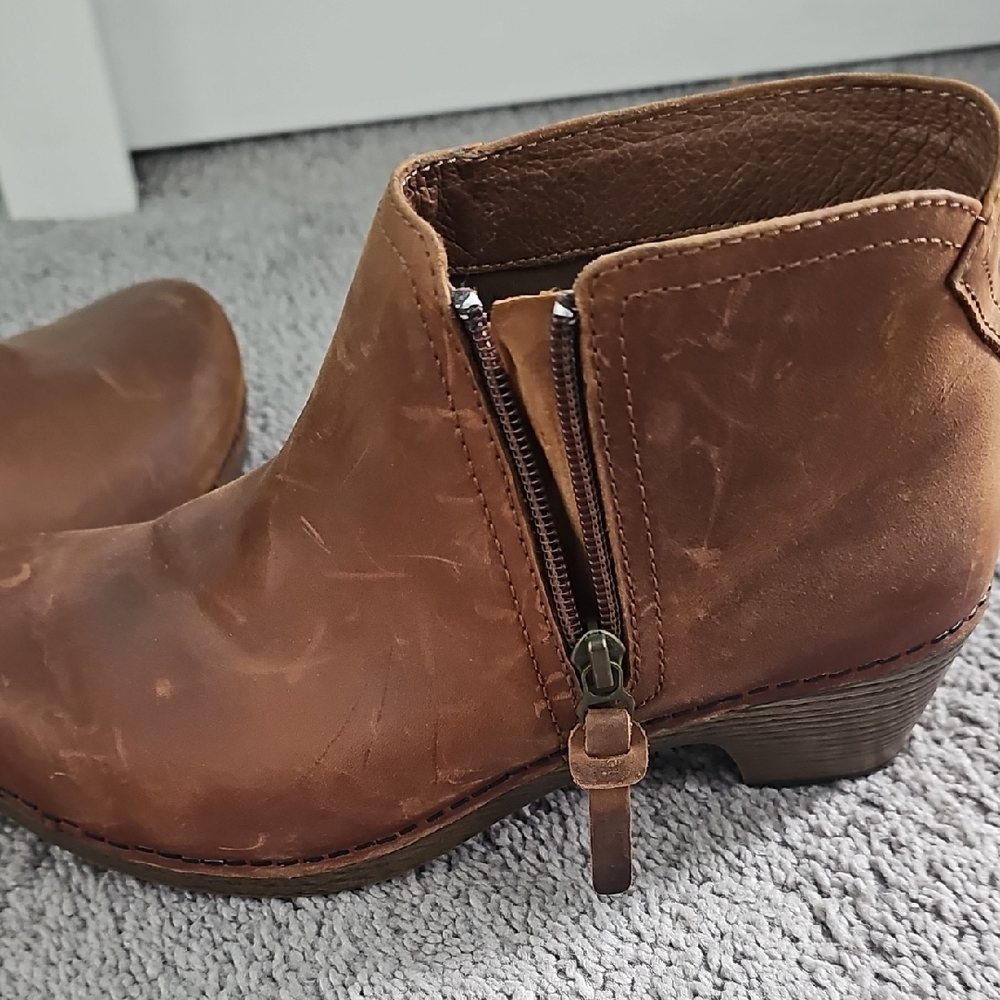 Dansko Brown Leather Ankle Booties